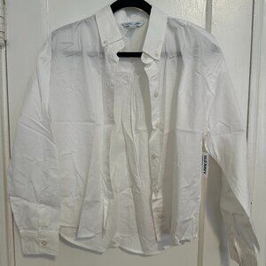 Old Navy boyfriend button-down shirt White *NWT*